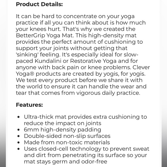 Clever Yoga 🧘 Mat. Black. Sealed never opened - Picture 11 of 16